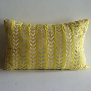 Yellow Cotton Accent Pillow